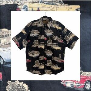 Clearwater Outfitters Muscle Car Print Shirt XL Black 100% Cotton Mustang T-Bird
